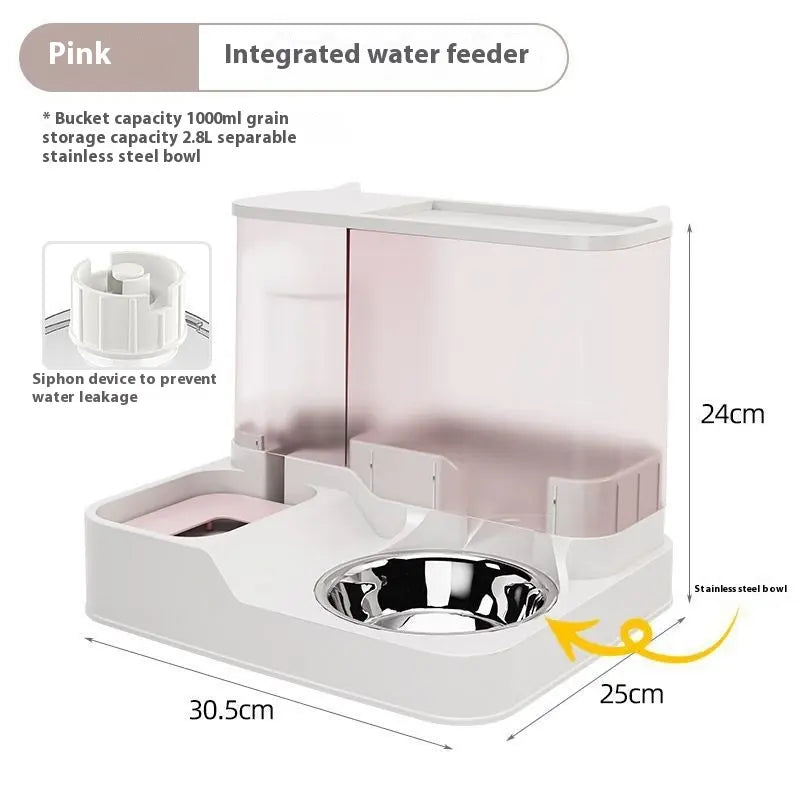 Elevated 2-In-1 Pet Bowl with Automatic Water Dispenser