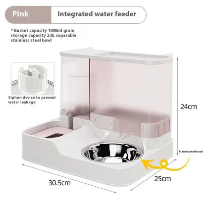 Elevated 2-In-1 Pet Bowl with Automatic Water Dispenser 