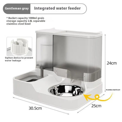 Elevated 2-In-1 Pet Bowl with Automatic Water Dispenser 