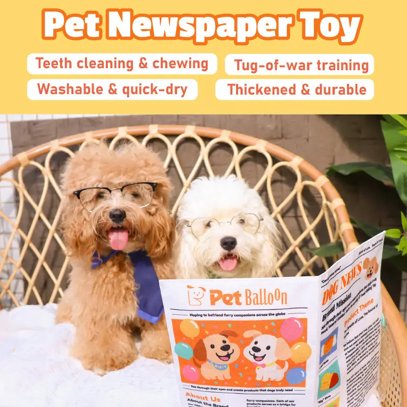 Durable Crinkle Chew Newspaper for Pets (Washable)