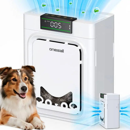 Air Purifiers for Home Pets, 3-In-1 Washable HEPA Filter, Dual-Sided Filter with 200G Activated Carbon, Allergen Relief & Odor Removal
