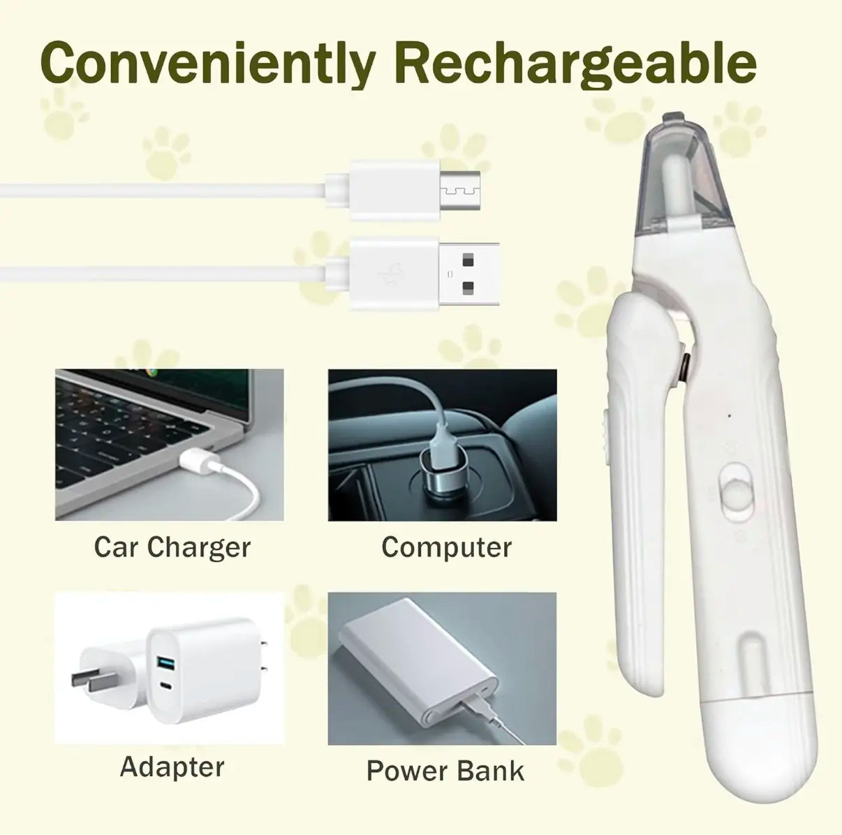 2-In-1 Pet Nail Clipper and Grinder (Rechargeable)