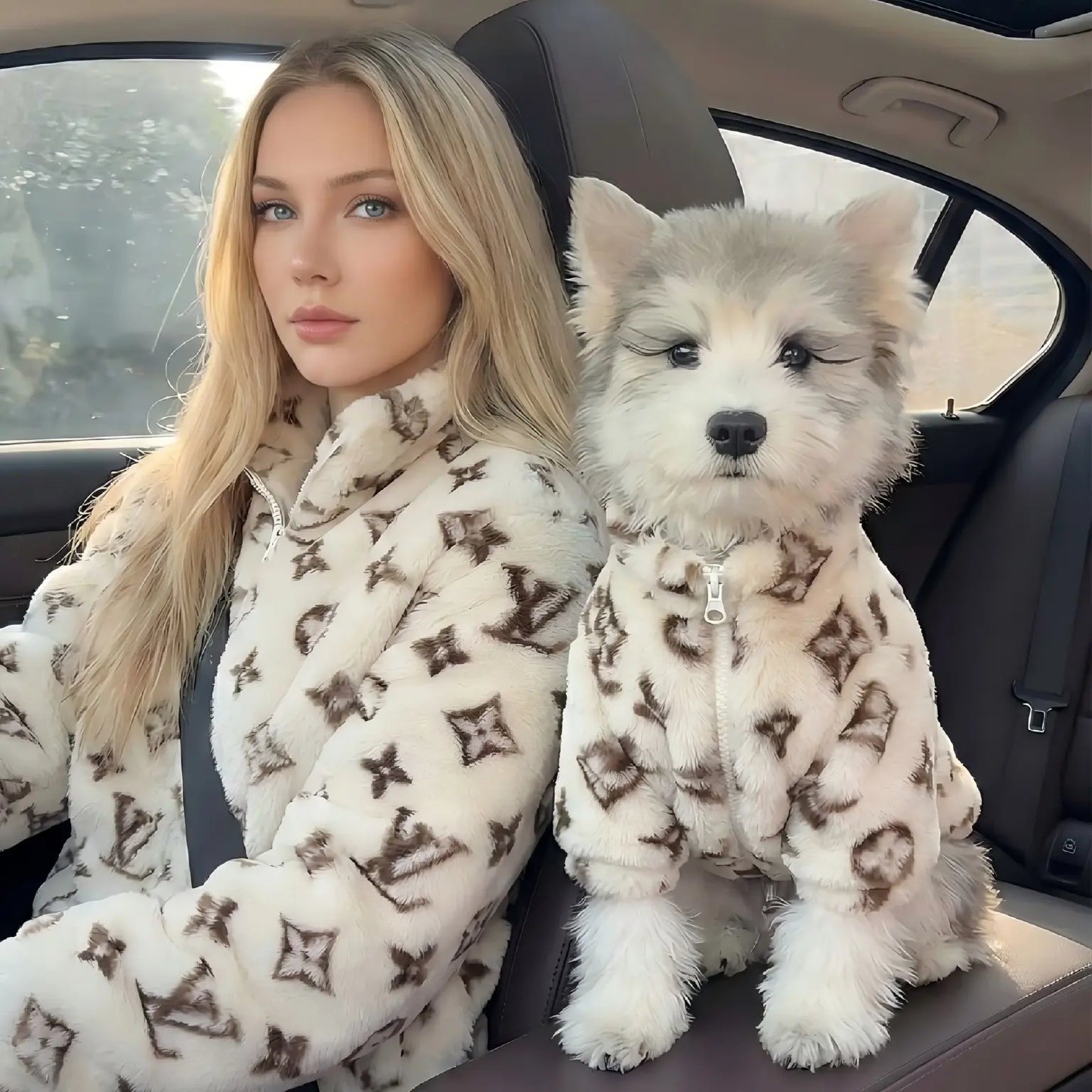  Designer Faux Fur Pet Jacket 