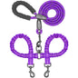  Dual 360 Swivel No Tangle Pet Leash Shock Absorbing Bungee 