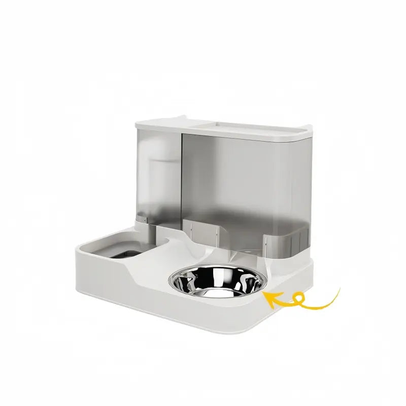 Elevated 2-In-1 Pet Bowl with Automatic Water Dispenser 