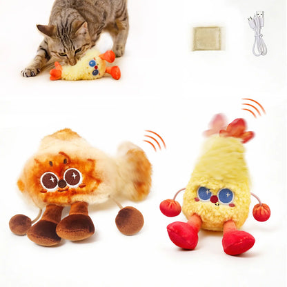 Jumpyshrimp Taiyaki Interactive Electric Pet Toy with Rechargeable Built-In Motor