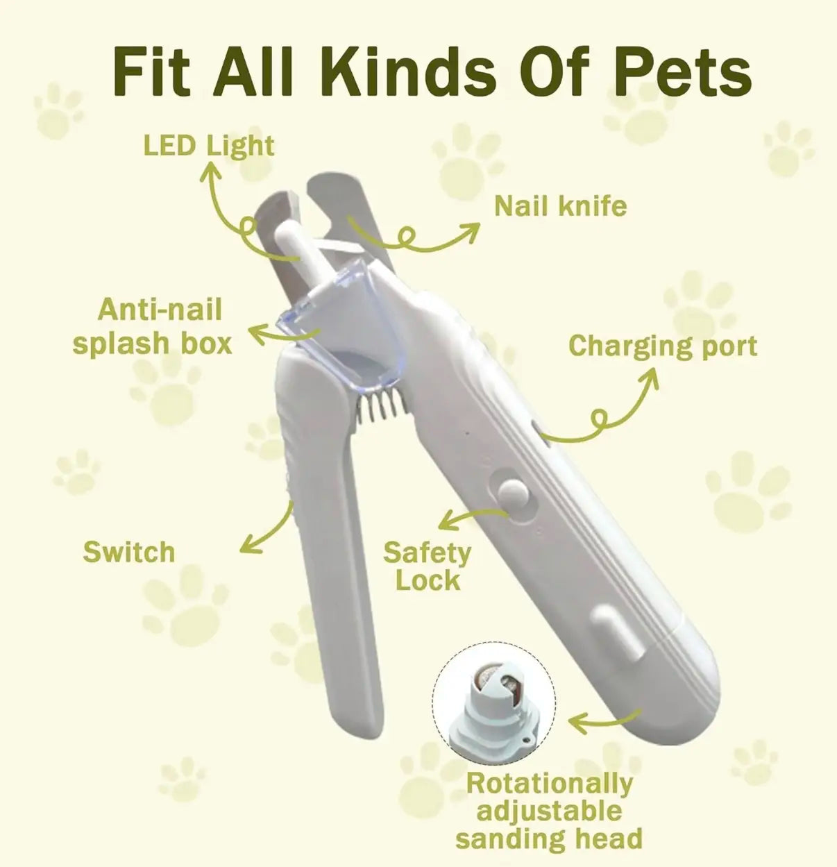 2-In-1 Pet Nail Clipper and Grinder (Rechargeable)