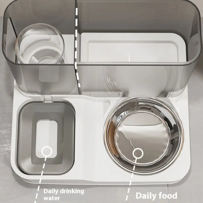 Elevated 2-In-1 Pet Bowl with Automatic Water Dispenser 
