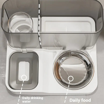 Elevated 2-In-1 Pet Bowl with Automatic Water Dispenser 