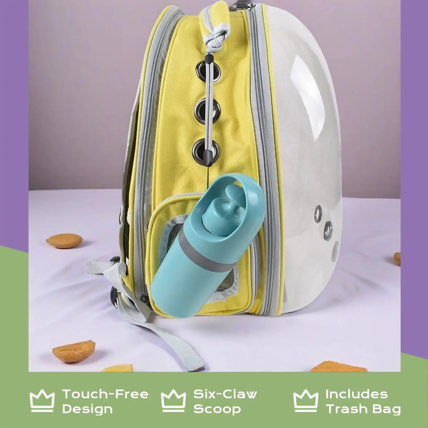Portable Touchless Pet Poop Grabber (Includes 1 Roll Trash Bags)