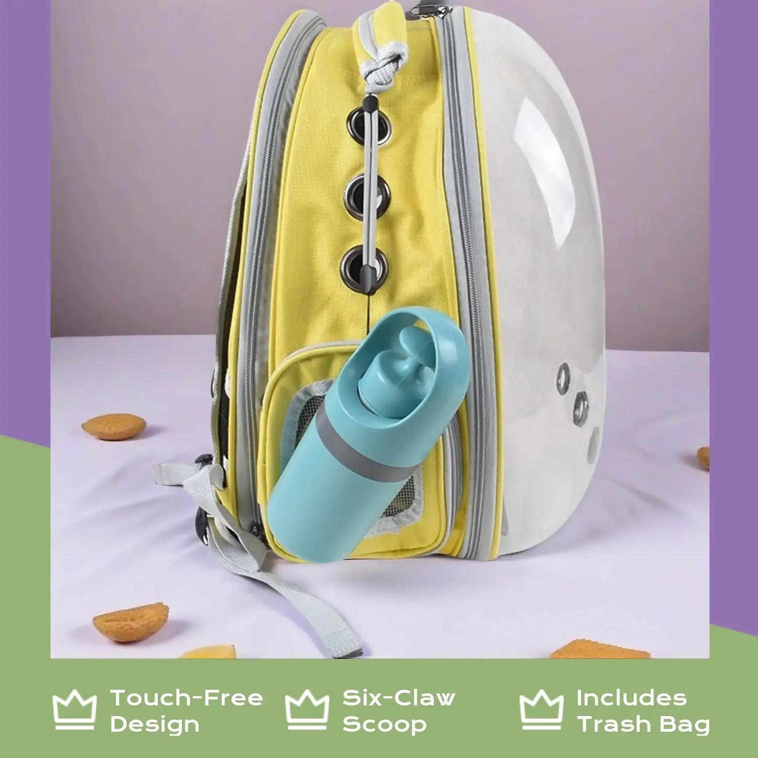 Portable Touchless Pet Poop Grabber (Includes 1 Roll Trash Bags)