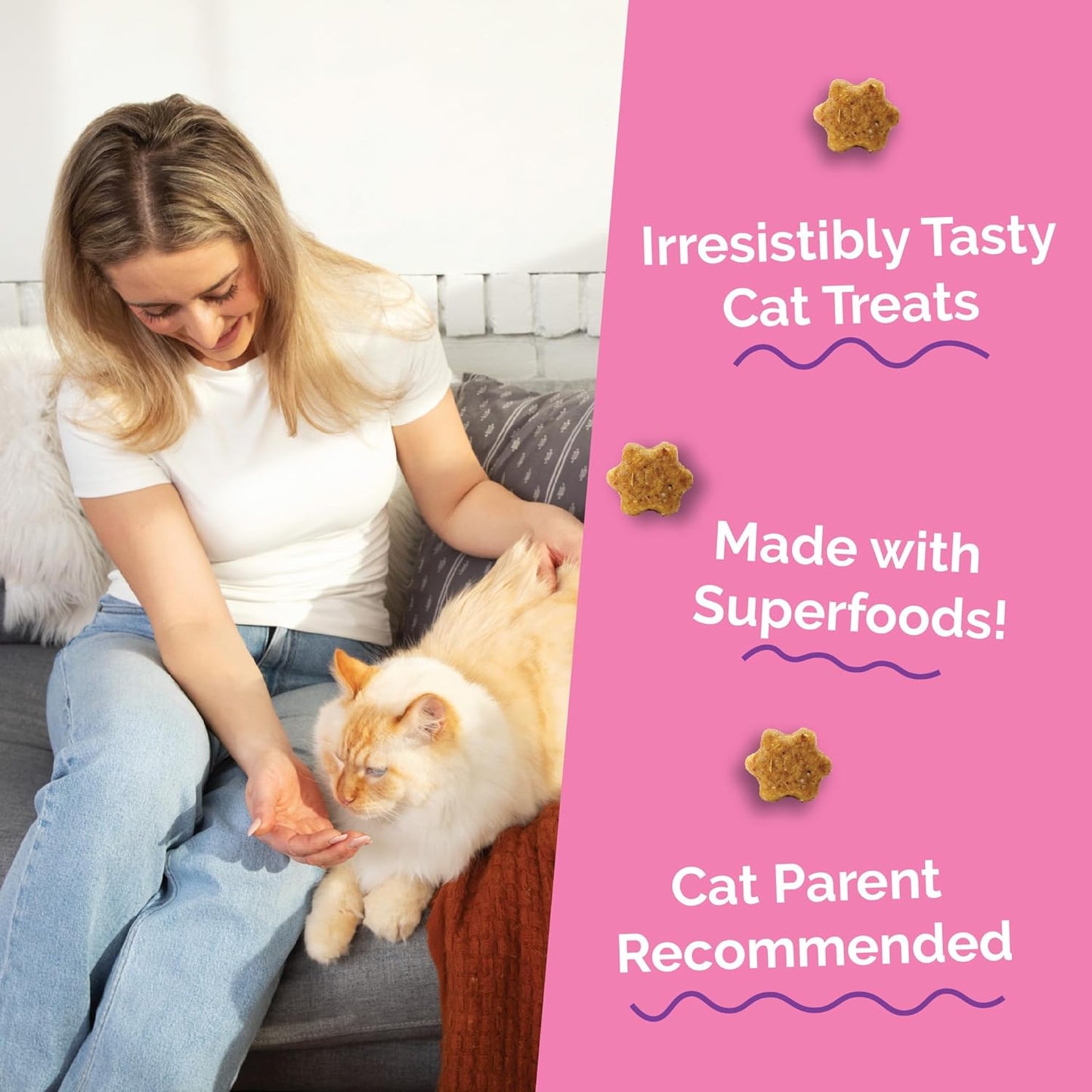 Healthy Treats for Cats Crunchy Biscuits Made with Real Tuna and Pumpkin (2.5Oz)
