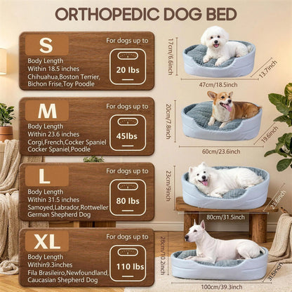 Orthopedic Pet Bed with Non-Slip Bottom (Washable)