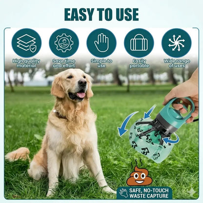 Portable Touchless Pet Poop Grabber (Includes 1 Roll Trash Bags)