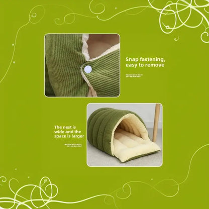 Semi-Enclosed Plush Fabric Nest for Pets 