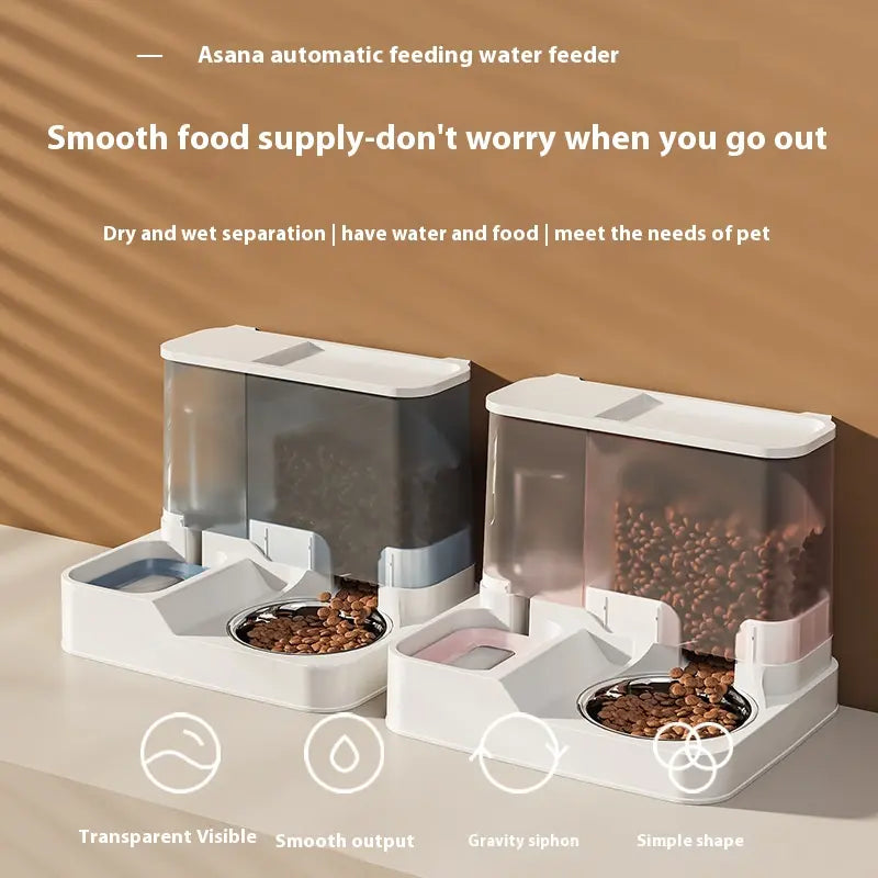 Elevated 2-In-1 Pet Bowl with Automatic Water Dispenser 