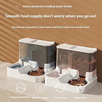 Elevated 2-In-1 Pet Bowl with Automatic Water Dispenser 