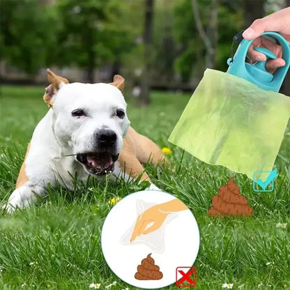 Portable Touchless Pet Poop Grabber (Includes 1 Roll Trash Bags)