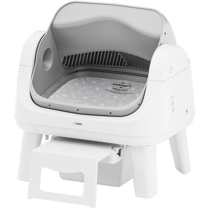 Petpivot Autoscooper 12 Lite Open Top Self Cleaning Cat Litter Box, Automatic Litter Box with 7 Pairs of Safety Sensors, Anti-Pinch Protection, Easy Access Step for Senior Cats Tiktokshopspringglowup