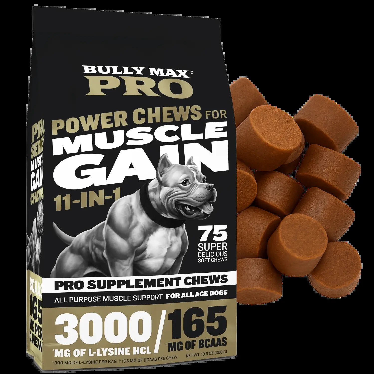 Bully Max Pro 11-In-1 Muscle Gain Power Chews - 75 Chews