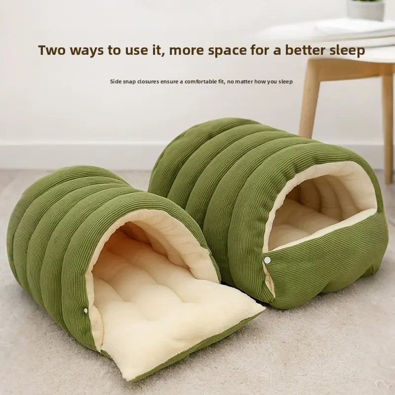Semi-Enclosed Plush Fabric Nest for Pets 