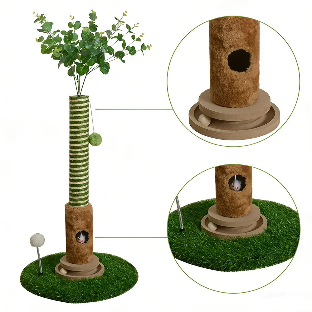 Interactive Scratching Tree with Hanging Ball & Mouse 