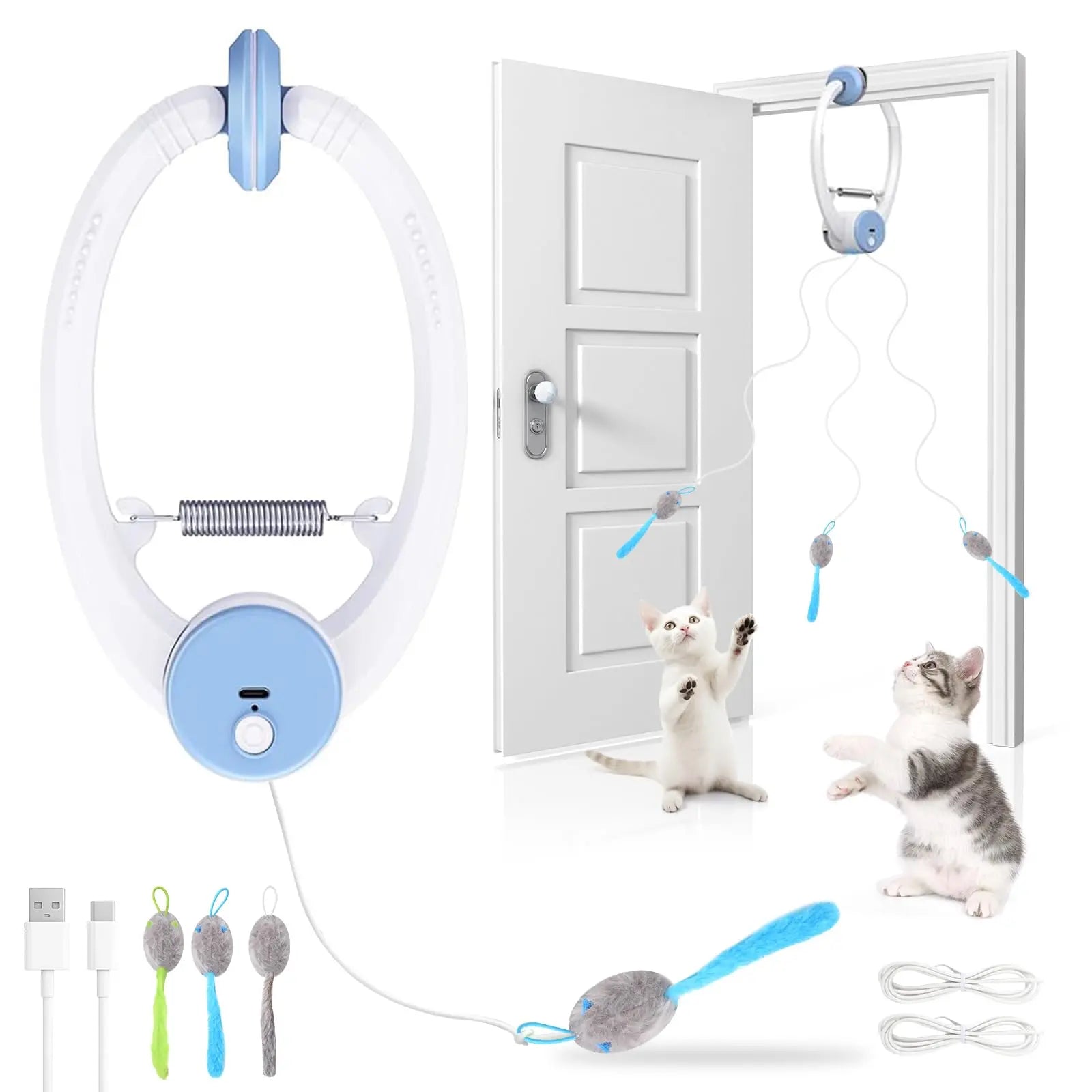 Automatic Electric Flying Interactive Bird Feather Wand Toy for Pets