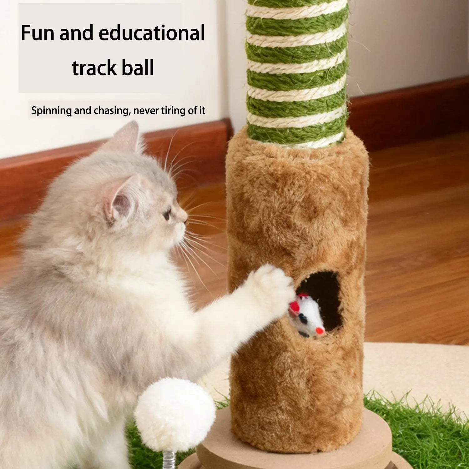 Interactive Scratching Tree with Hanging Ball & Mouse 