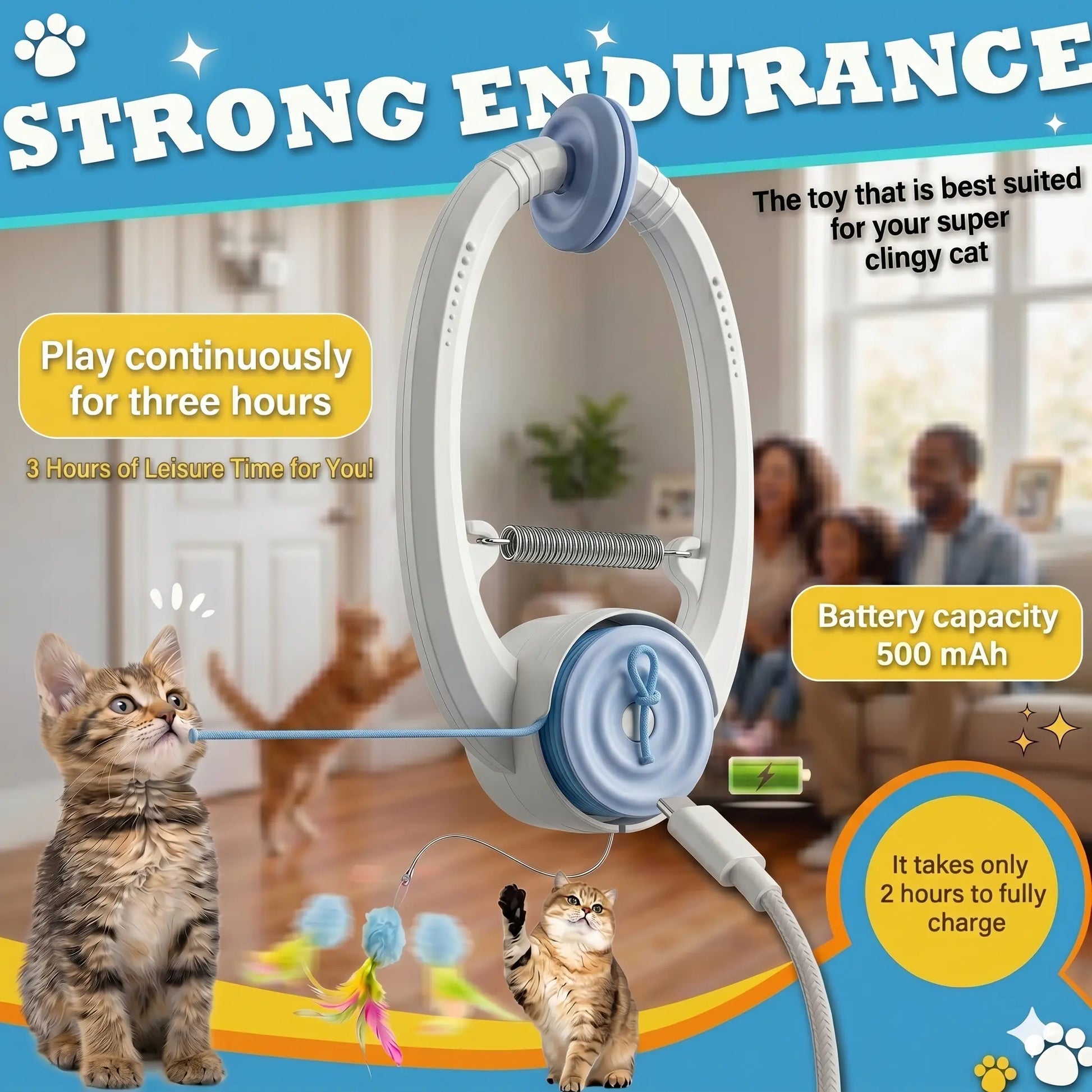 Automatic Electric Flying Interactive Bird Feather Wand Toy for Pets