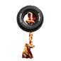 Rubber Tirebiter Dog Toy with Cottonblend Assorted Color Rope