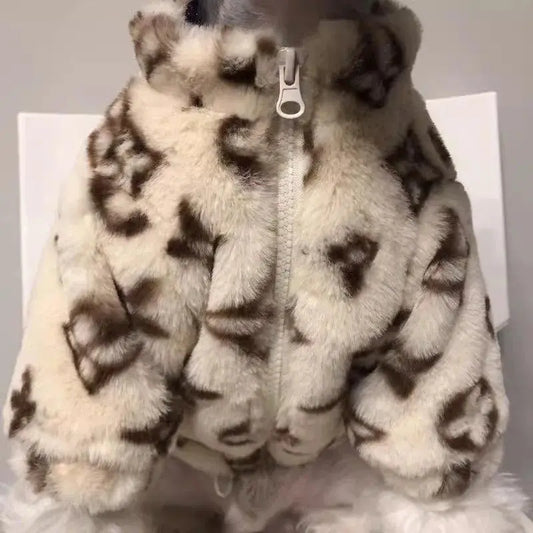  Designer Faux Fur Pet Jacket 