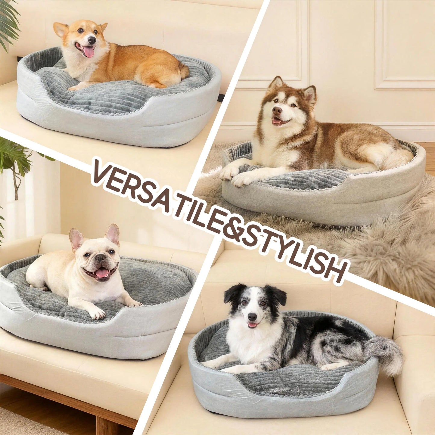 Orthopedic Pet Bed with Non-Slip Bottom (Washable)