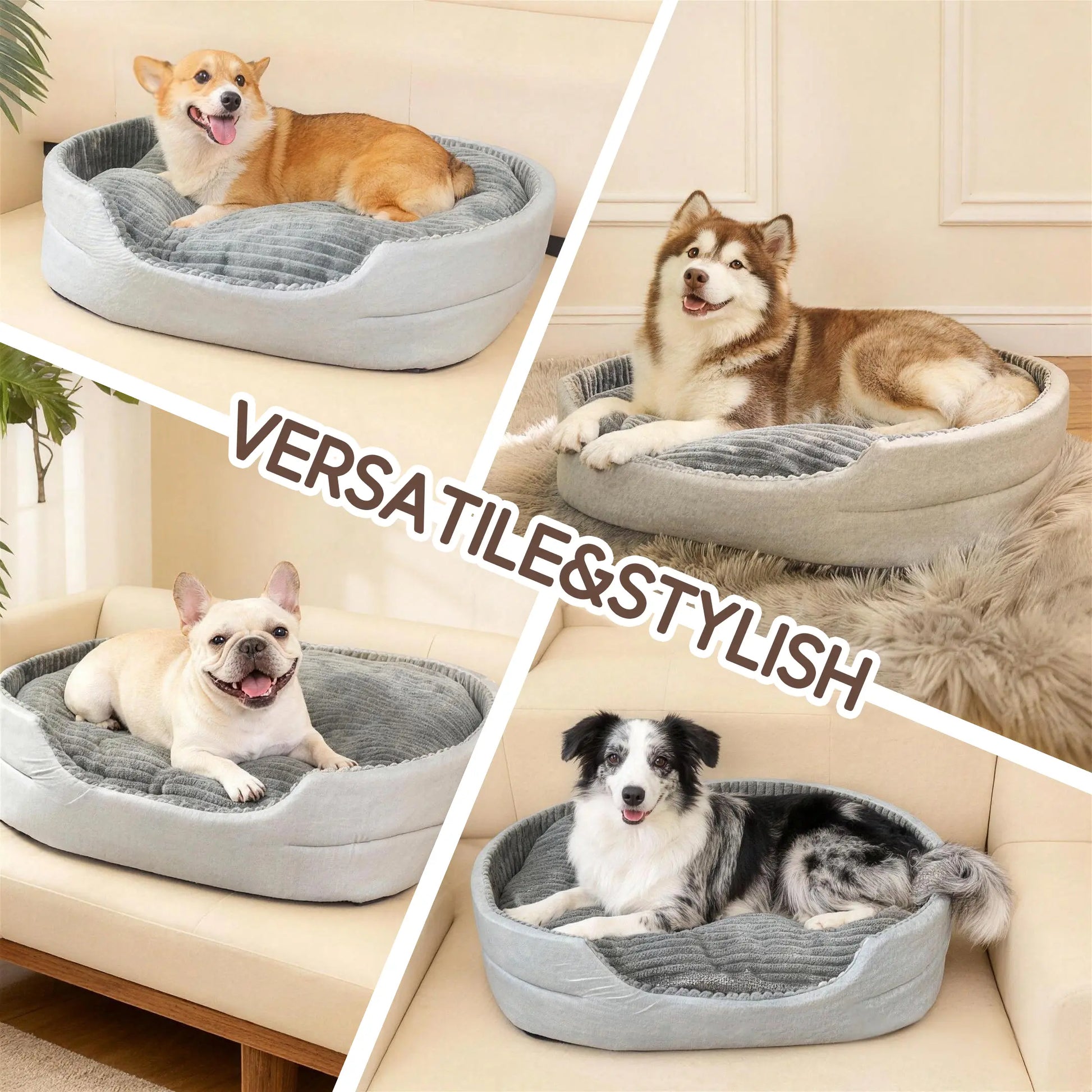 Orthopedic Pet Bed with Non-Slip Bottom (Washable)
