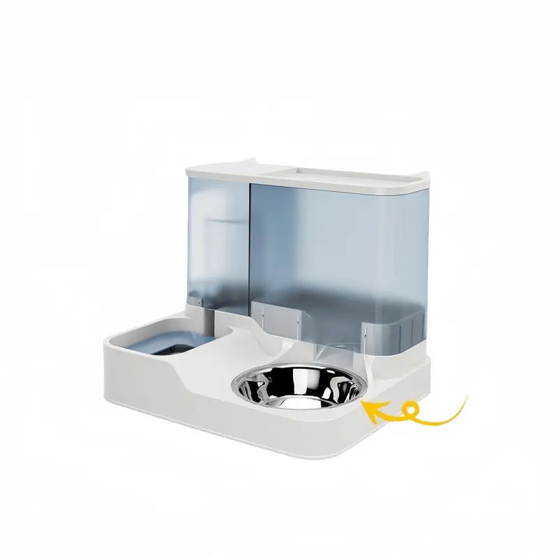Elevated 2-In-1 Pet Bowl with Automatic Water Dispenser 