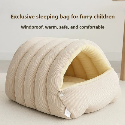 Semi-Enclosed Plush Fabric Nest for Pets 