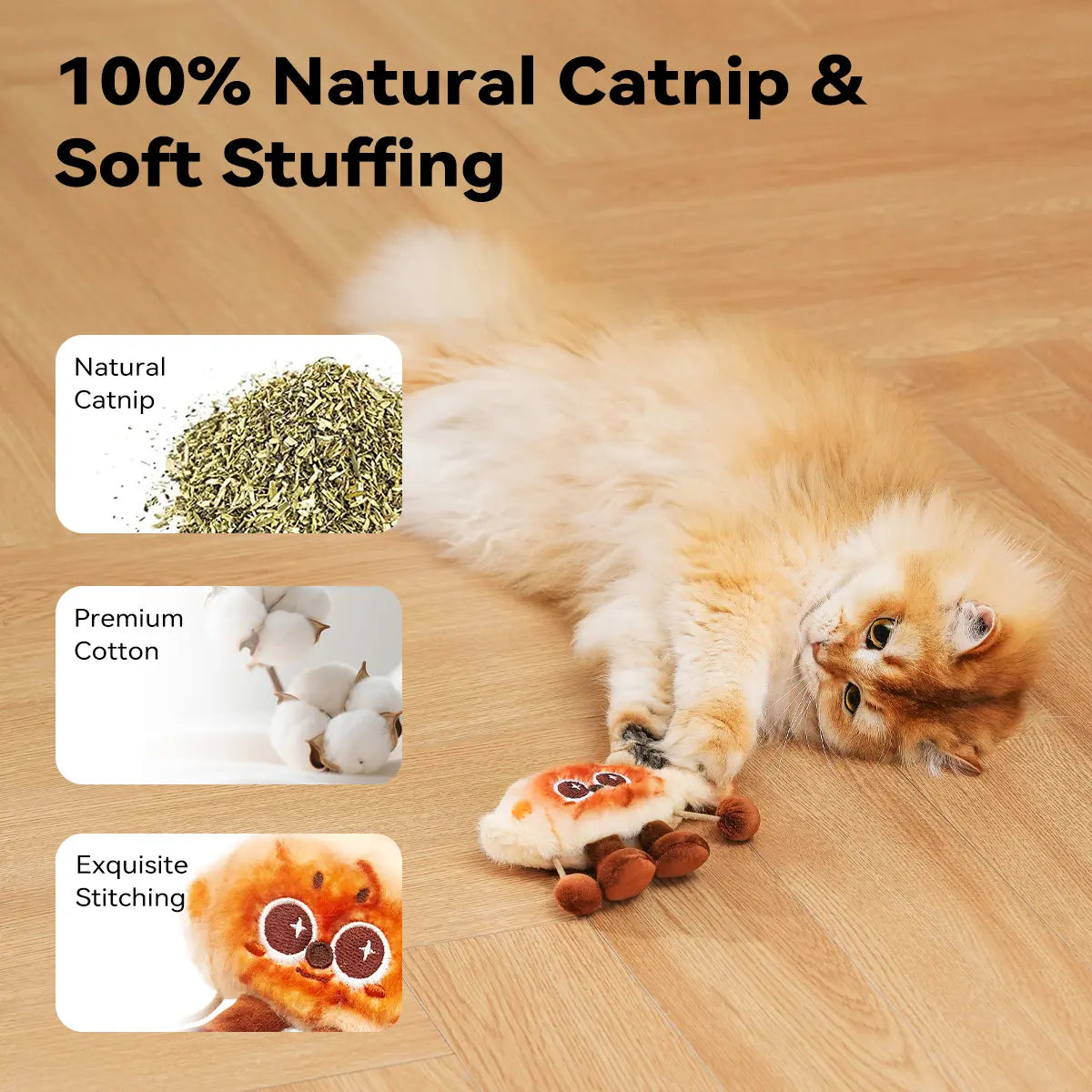 Jumpyshrimp Taiyaki Interactive Electric Pet Toy with Rechargeable Built-In Motor