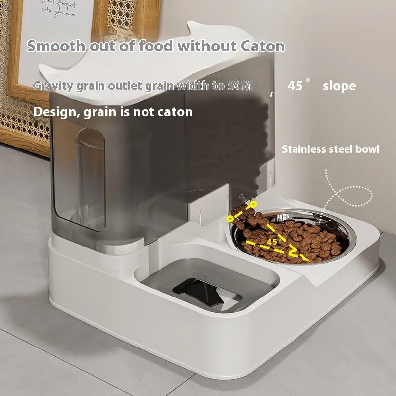 Elevated 2-In-1 Pet Bowl with Automatic Water Dispenser 