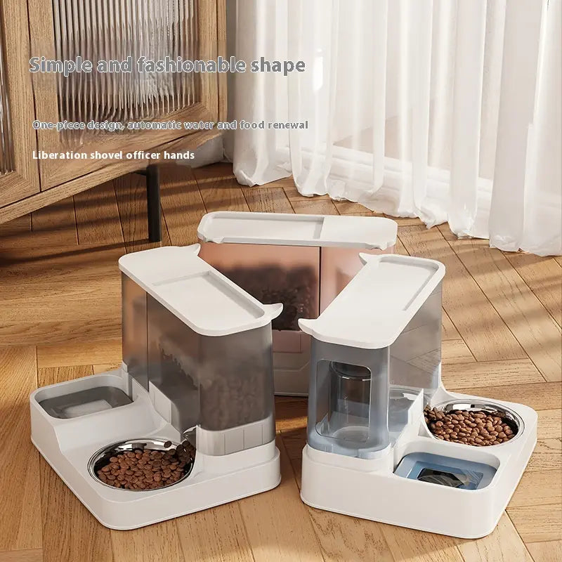 Elevated 2-In-1 Pet Bowl with Automatic Water Dispenser 
