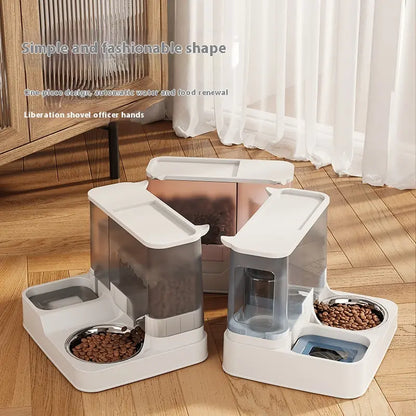 Elevated 2-In-1 Pet Bowl with Automatic Water Dispenser 