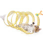 Spiral Play Tunnel with Feather & Bell for Cats (20 Inches Unfolded) 