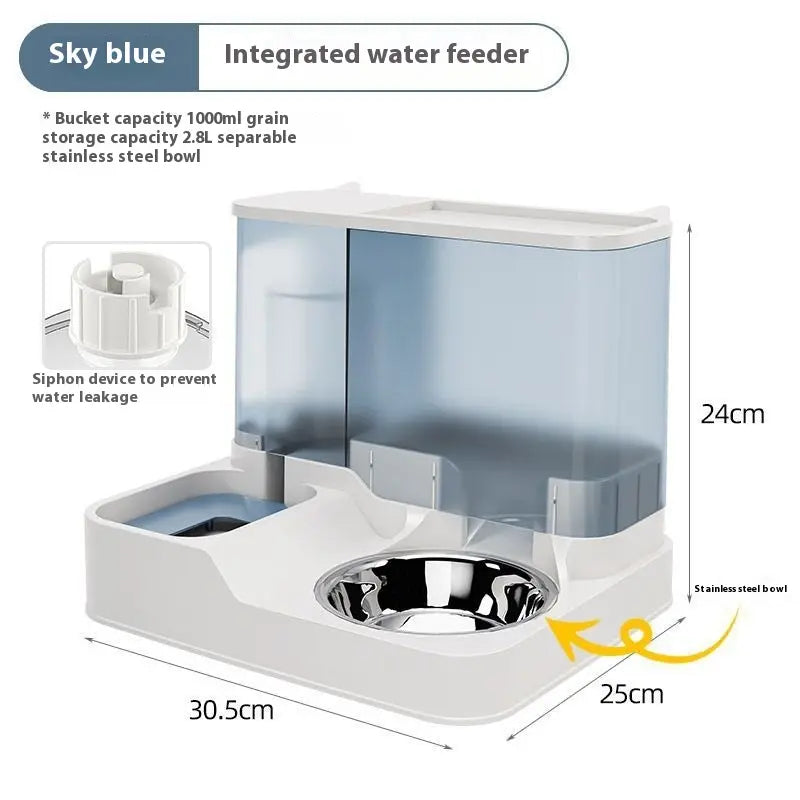 Elevated 2-In-1 Pet Bowl with Automatic Water Dispenser 