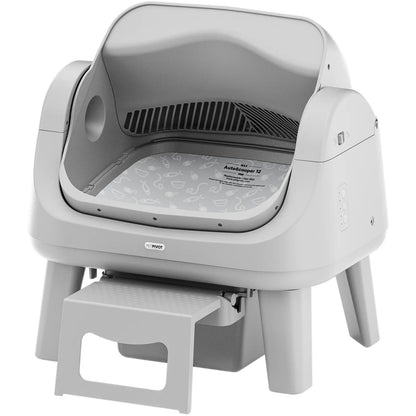 Petpivot Autoscooper 12 Lite Open Top Self Cleaning Cat Litter Box, Automatic Litter Box with 7 Pairs of Safety Sensors, Anti-Pinch Protection, Easy Access Step for Senior Cats Tiktokshopspringglowup