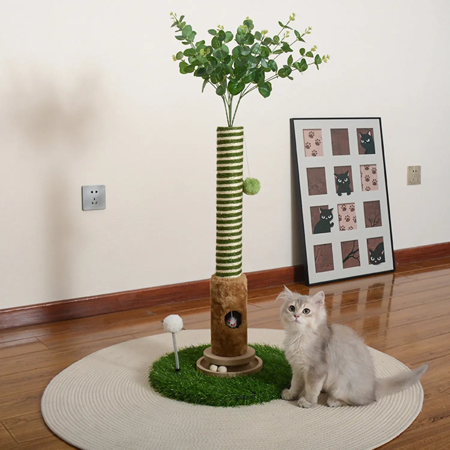 Interactive Scratching Tree with Hanging Ball & Mouse 