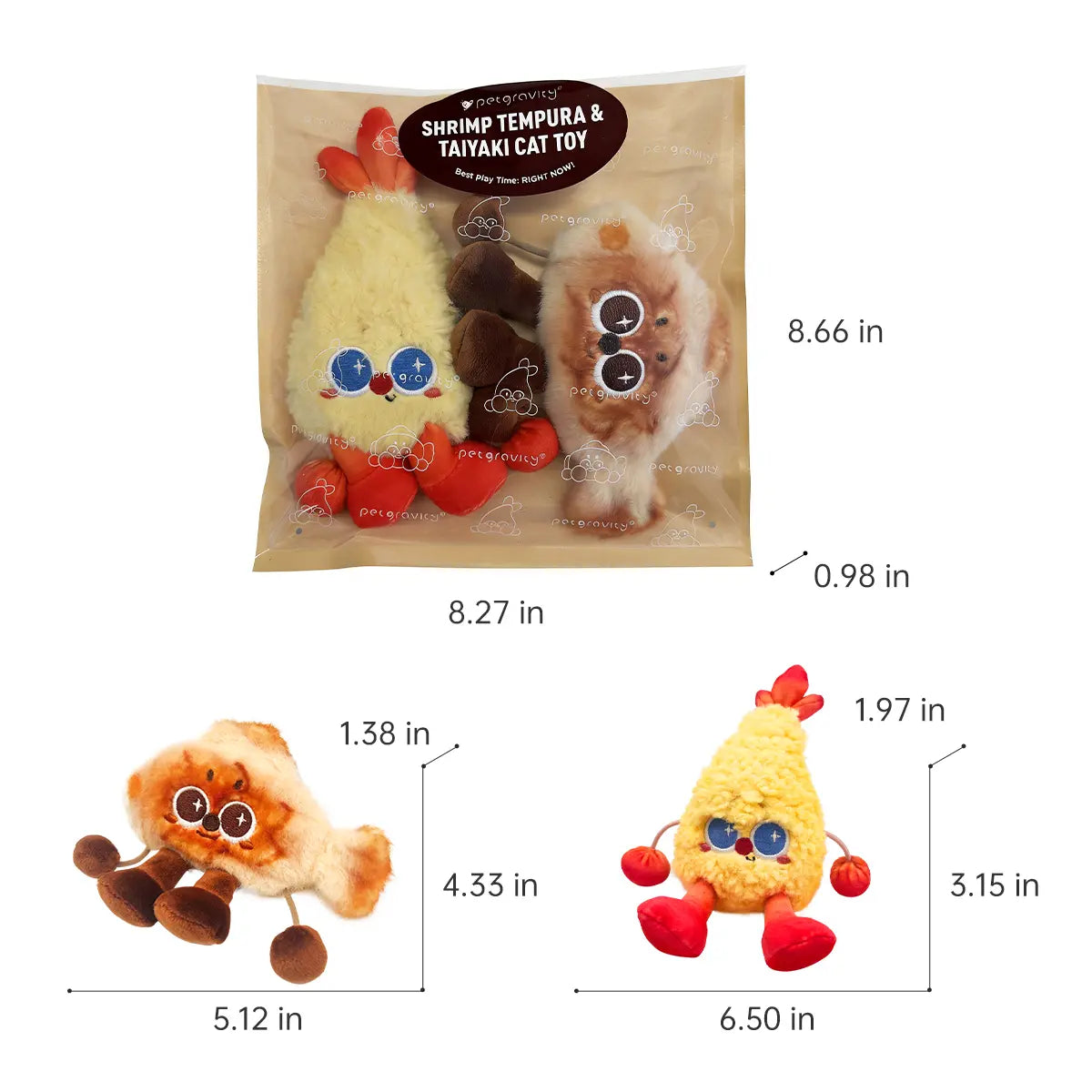 Jumpyshrimp Taiyaki Interactive Electric Pet Toy with Rechargeable Built-In Motor