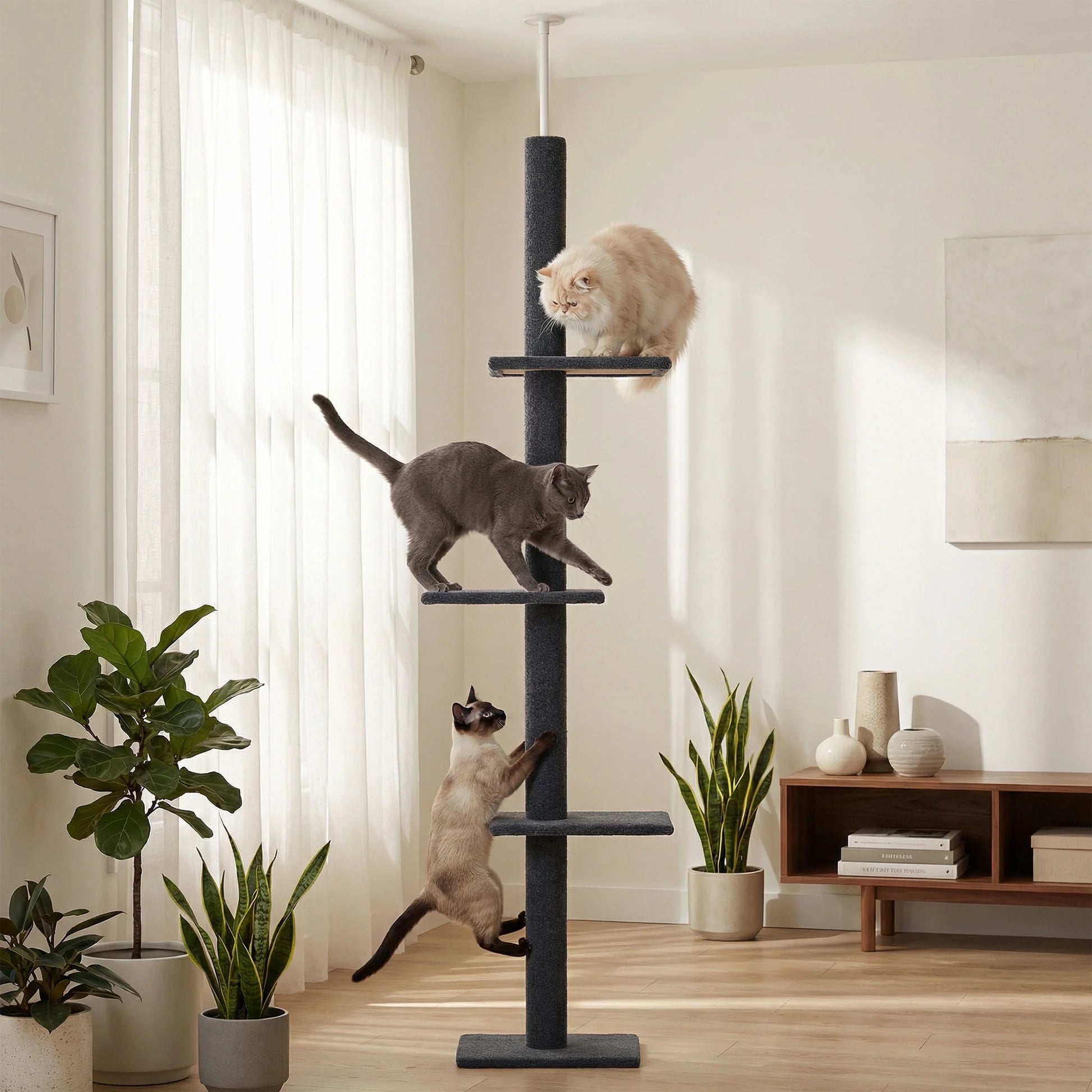 Tall Adjustable 4 Tier Tree Tower for Cat Climbing 