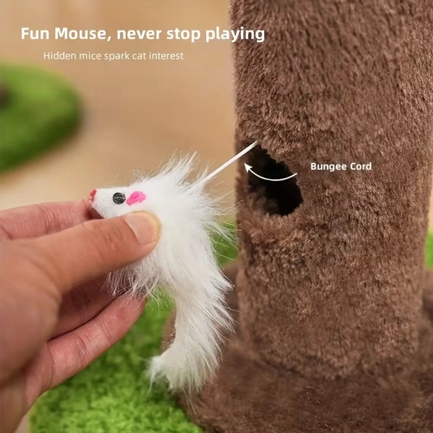 Interactive Scratching Tree with Hanging Ball & Mouse 